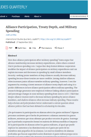 Alliance Participation, Treaty Depth, and Military Spending.