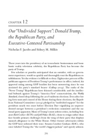 "Our Undivided Support: Donald Trump, the Republican Party and Executive-Centered Partisanship" in Dynamics of American Politics: Partisan Polarization, Political Competition and Government Performance