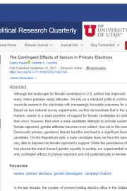 The Contingent Effects of Sexism in Primary Elections