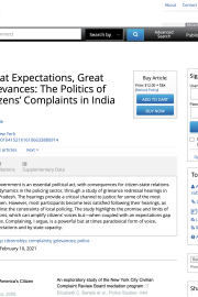 Great Expectations, Great Grievances: The Politics of Citizens’ Complaints in India