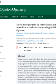 The Consequences of Personality Biases in Online Panels for Measuring Public Opinion