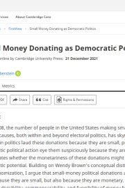 Small Money Donating as Democratic Politics