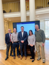 Group Photo of Prof. Freedman, Prof. Kirkland, Jacob Lollis, Prof. Lawless and Prof. Volden