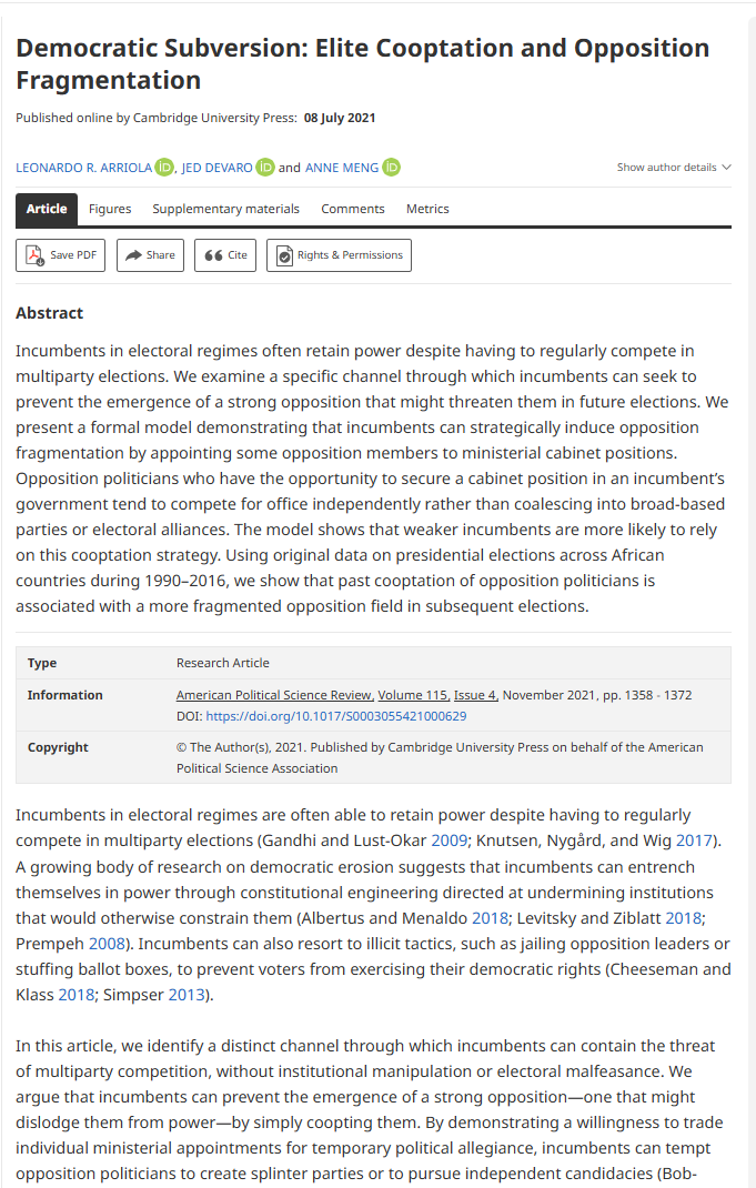 screenshot of journal article